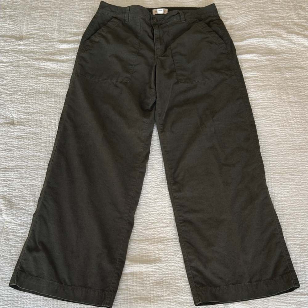 Weatherproof Army Green Wide-Leg Pants
